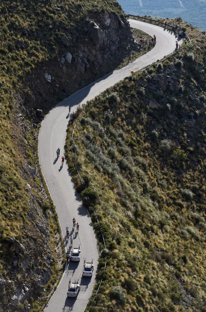 An aerial shot of the race