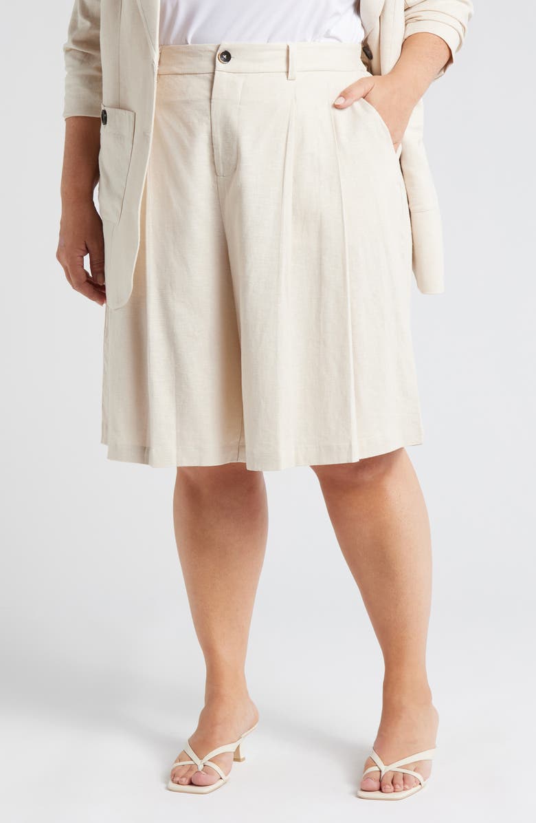 Tailored Linen Blend Shorts