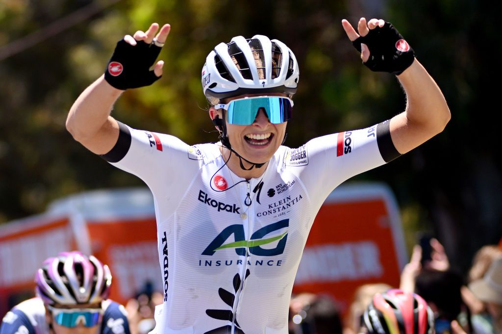 Ally Wollaston (AG Insurance Soudal) celebrates her victory