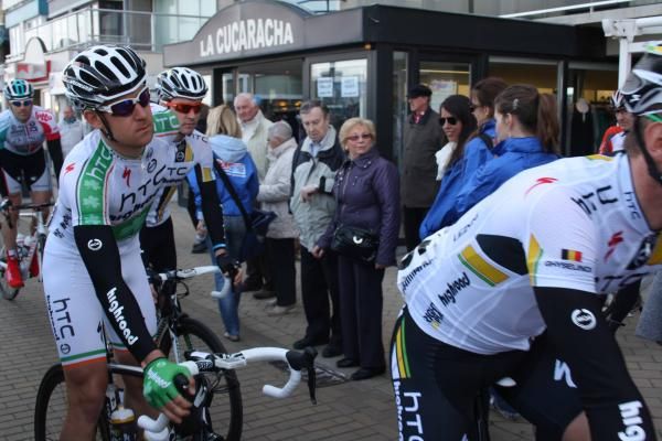 Irish champion Matt Brammeier (HTC-Highroad) at the start of stage one in Middelkerke.