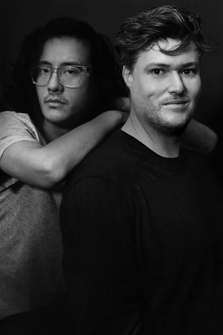 black and white image of Boy Smells founders David Kien and Matthew Herman