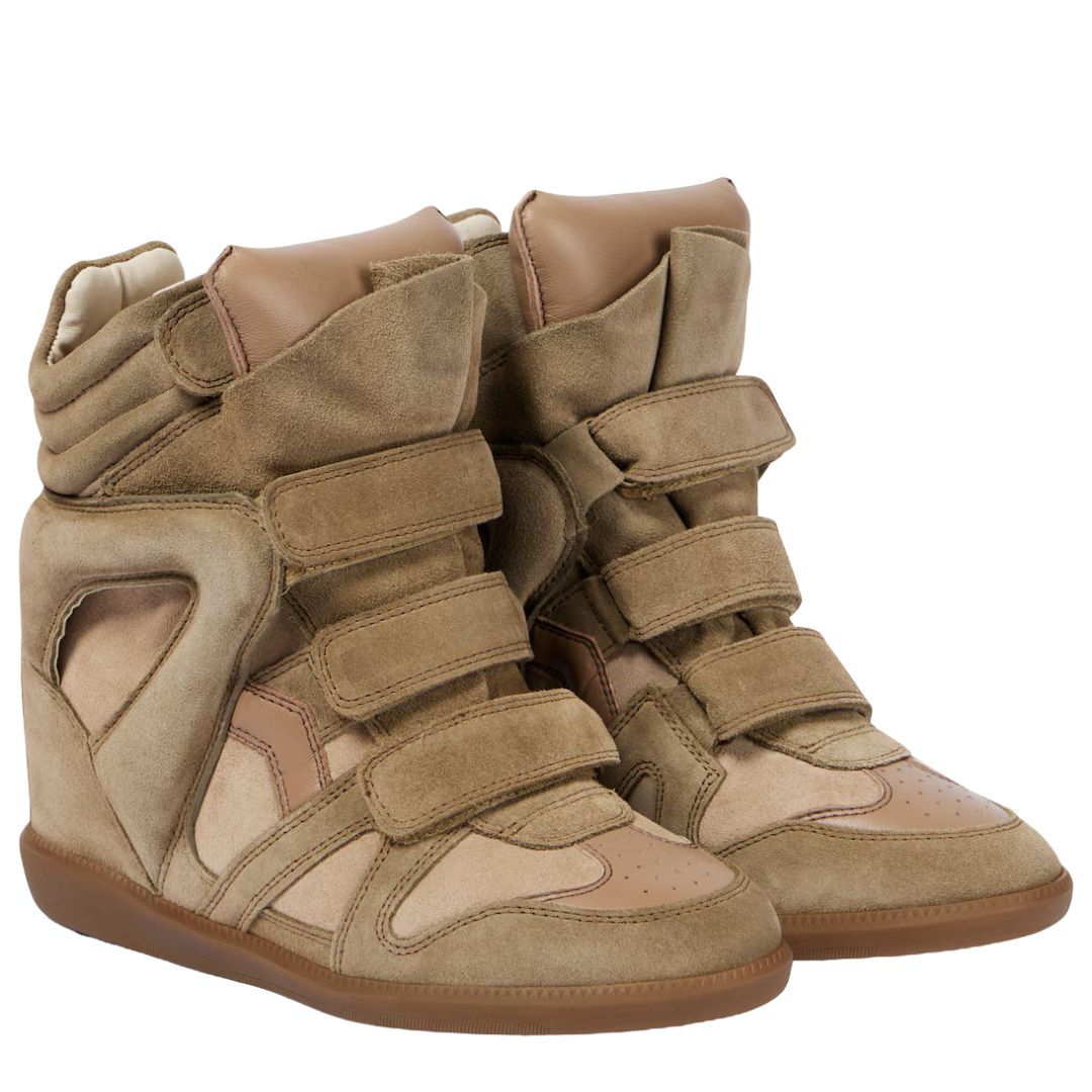 Isabel Marant Bekett leather and suede wedge sneakers