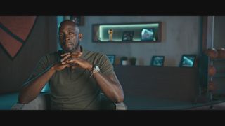 Kevin Garnett sitting for an interview in Celtics City