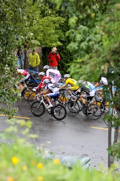 Riders make their way along the backside of the course.