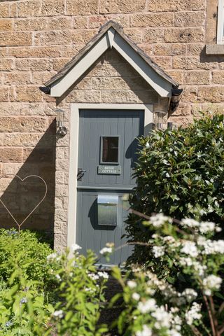 cottage front door grey with letter box