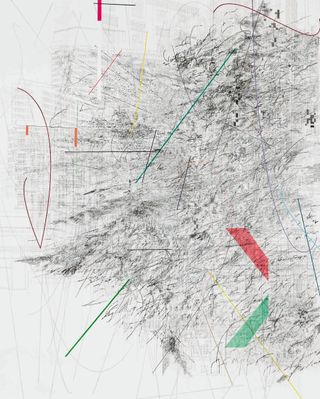 Julie Mehretu, Mogamma (A Painting in Four Parts) (1 of 4), 2012