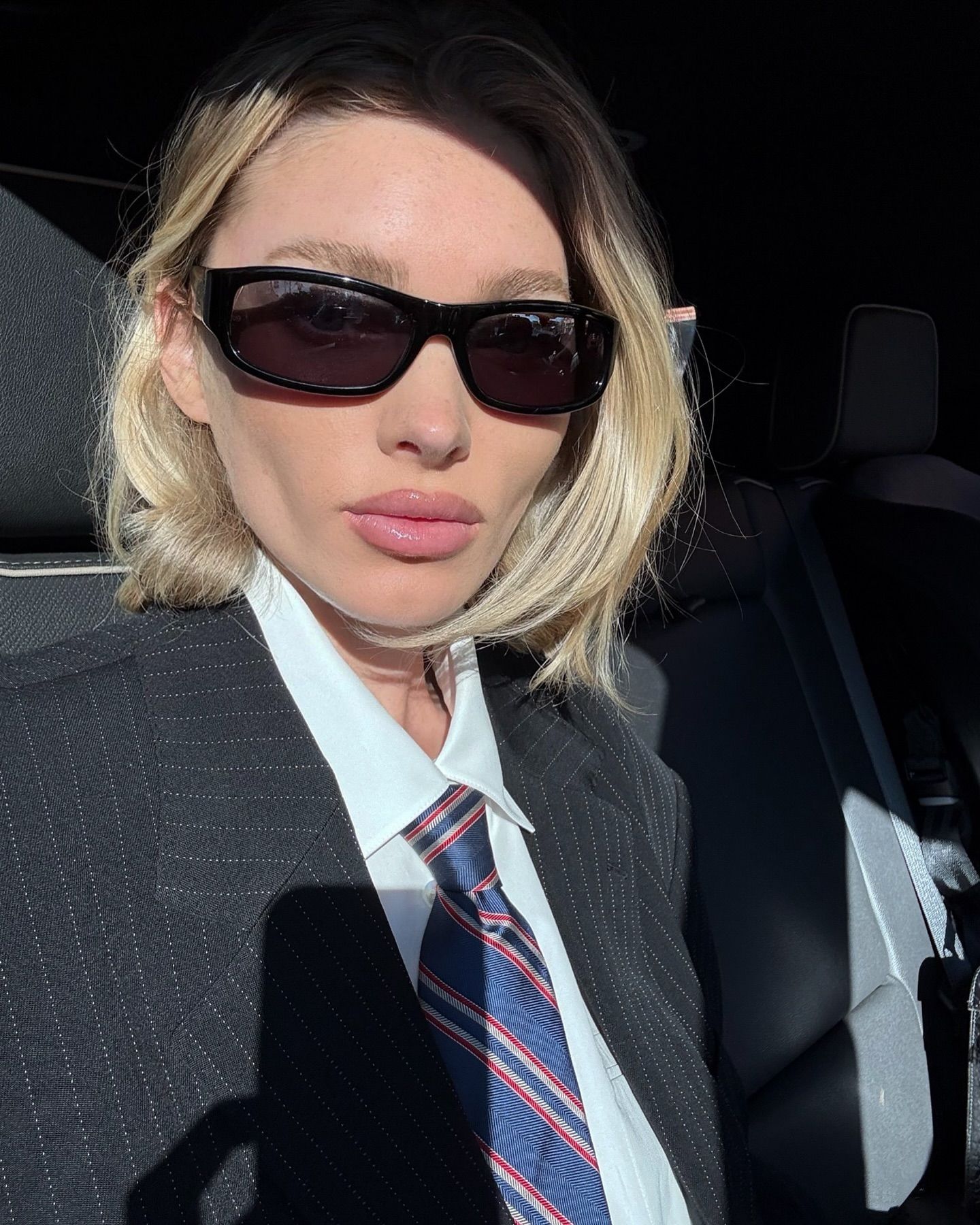 Elsa Hosk with collegiate bob haircut