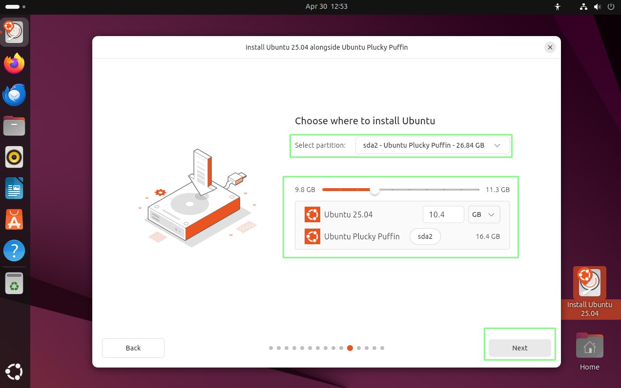 Ubuntu install screenshot