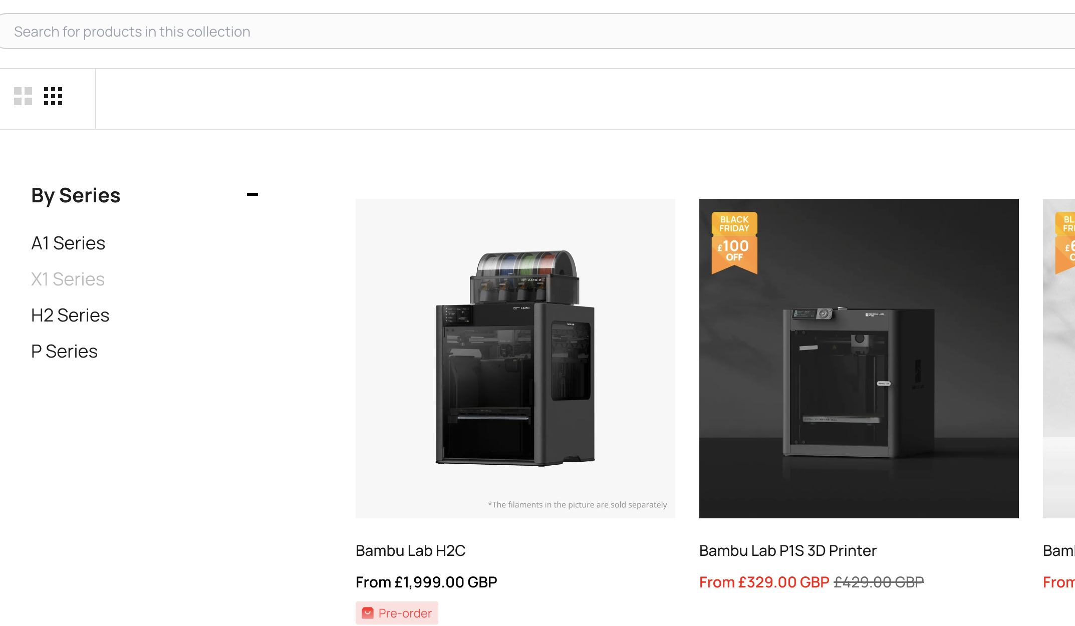 X1C missing from Bambu Lab website