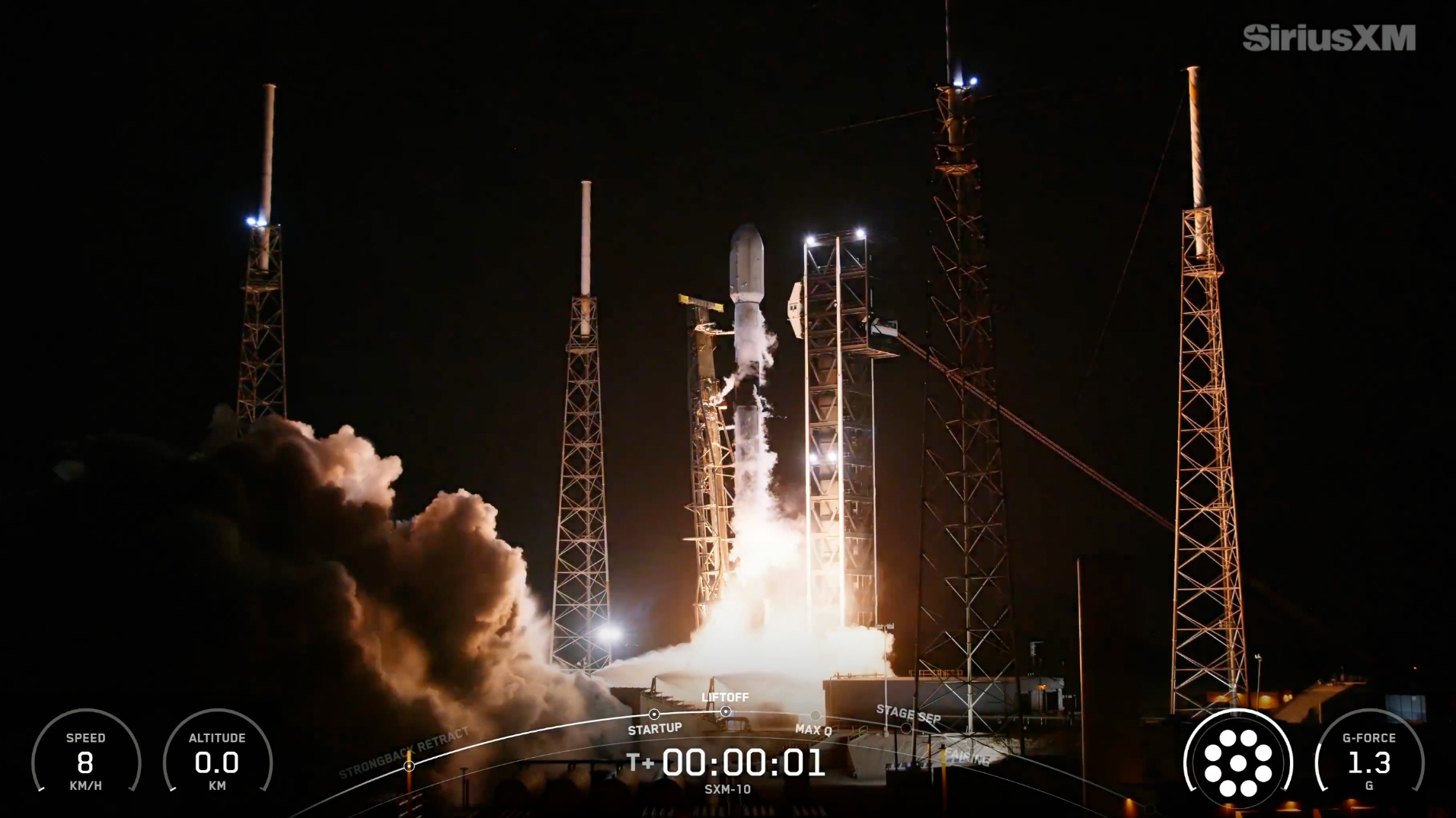 A SpaceX Falcon 9 rocket launches the SXM-10 satellite for SiriusXM from Florida on June 7, 2025.