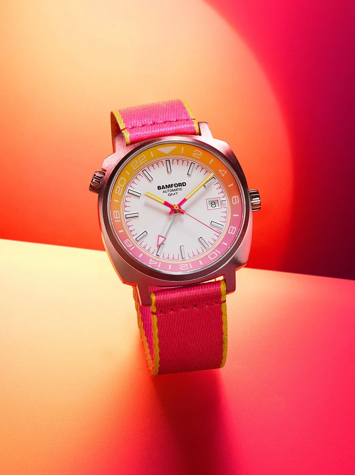 Pink Bamford London GMT watch