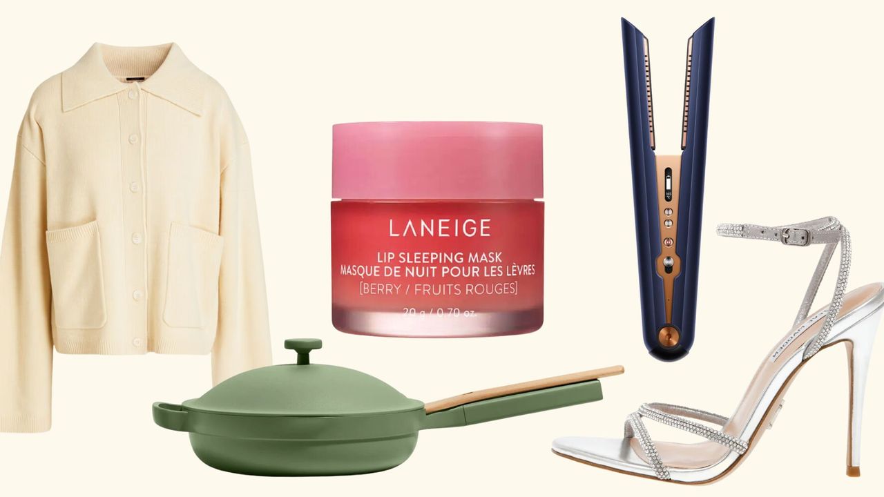 singles day - the pan, cardigan, lip mask straighteners and heels from the article