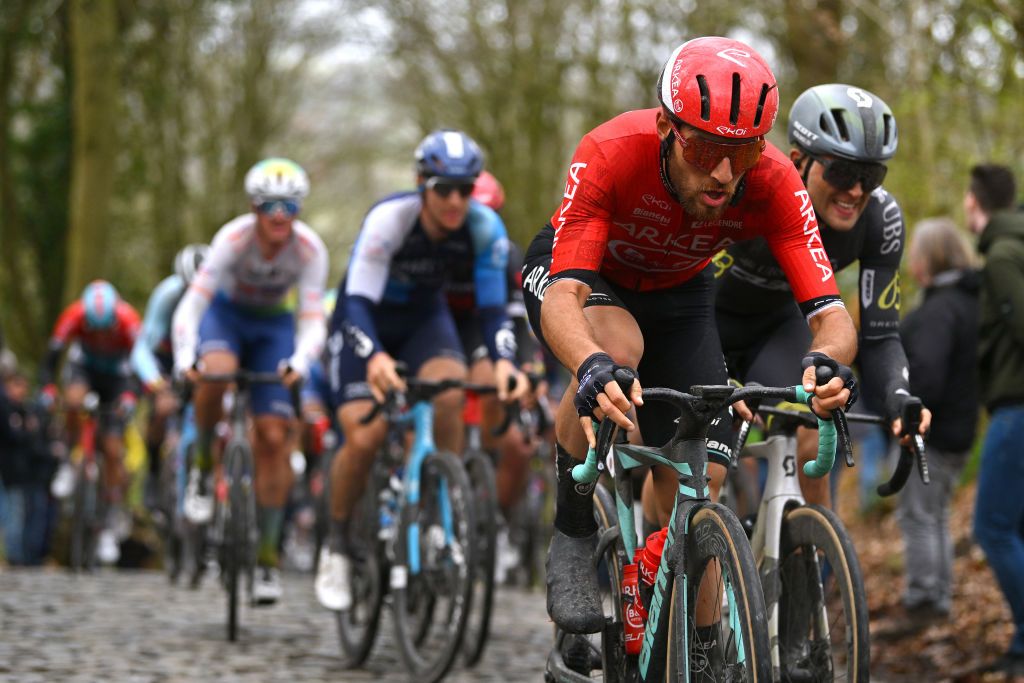 KOKSIJDE BELGIUM MARCH 15 Luca Mozzato of Italy and Team Arkea BB Hotels competes during the 22nd Bredene Koksijde Classic 2024 a 2012km one day race from Bredene to Koksijde on March 15 2024 in Koksijde Belgium Photo by Luc ClaessenGetty Images