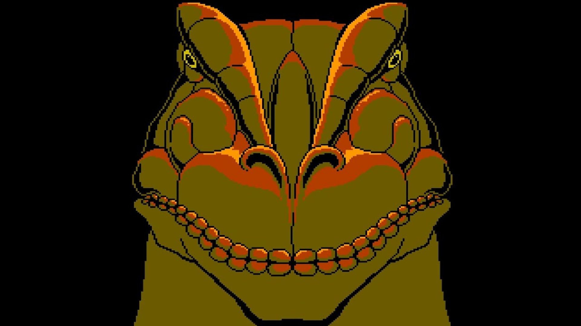 A dinosaur head from the NES Jurassic Park game