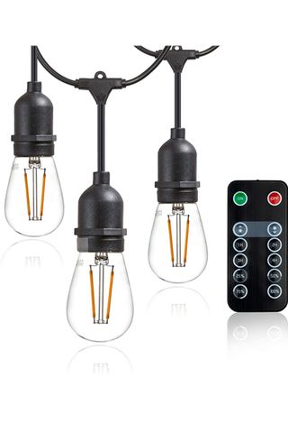 Outdoor string lights with remote control panel from Brightech lights