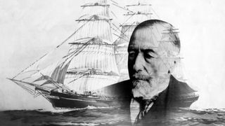 Montage of author Joseph Conrad and a ship