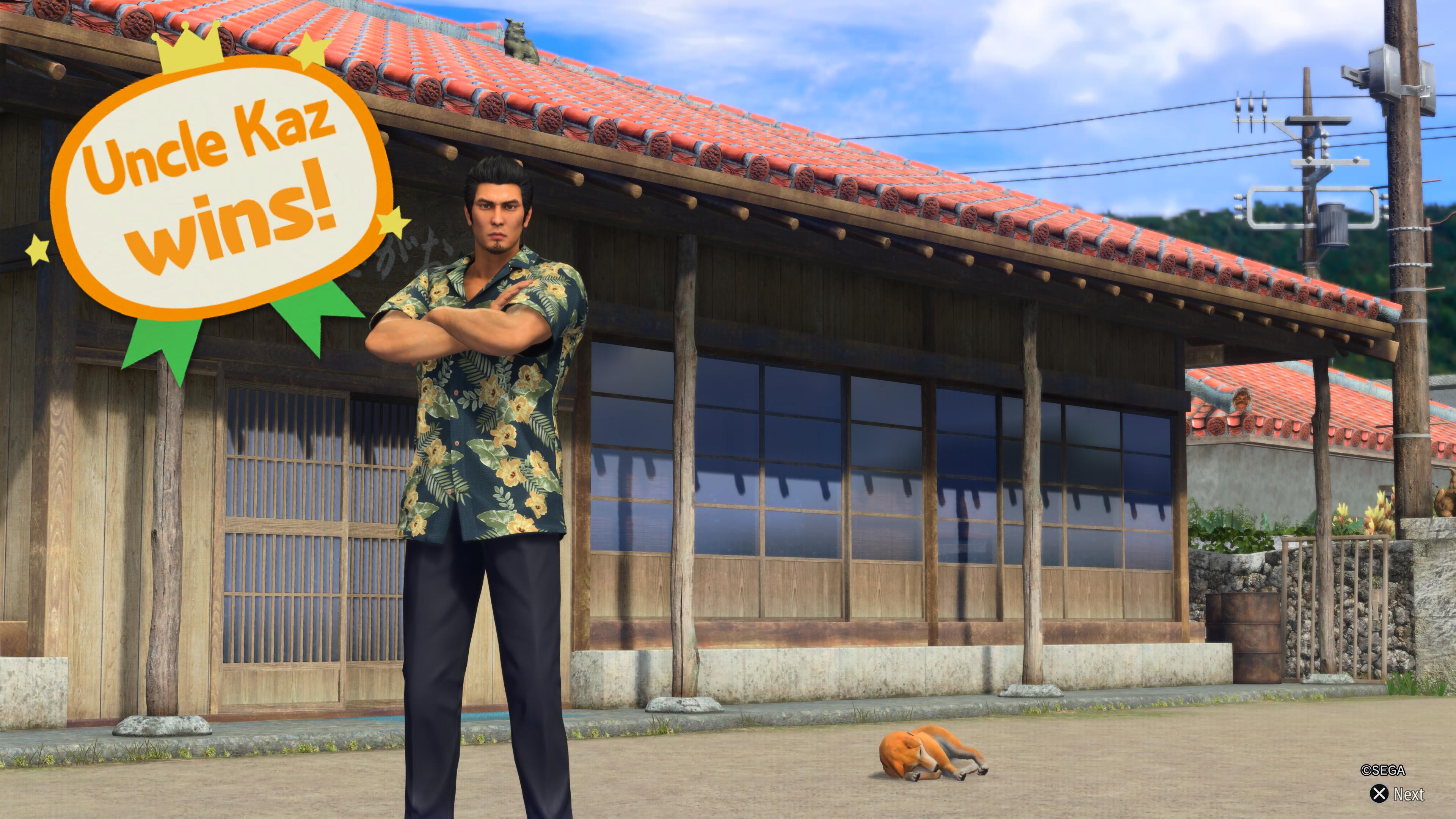 Kiryu wins the bug catching contest in Yakuza Kiwami 3