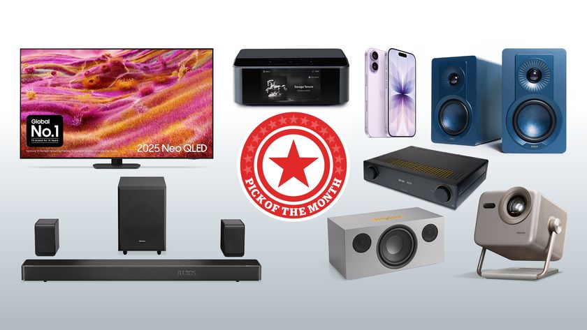 What Hi-Fi? Pick of the Month October 2025 winners on greyscale background