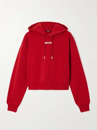 Grosgrain-Trimmed Cotton-Jersey Hoodie