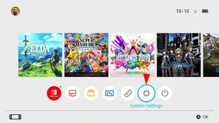 Screenshot of Nintendo Switch settings