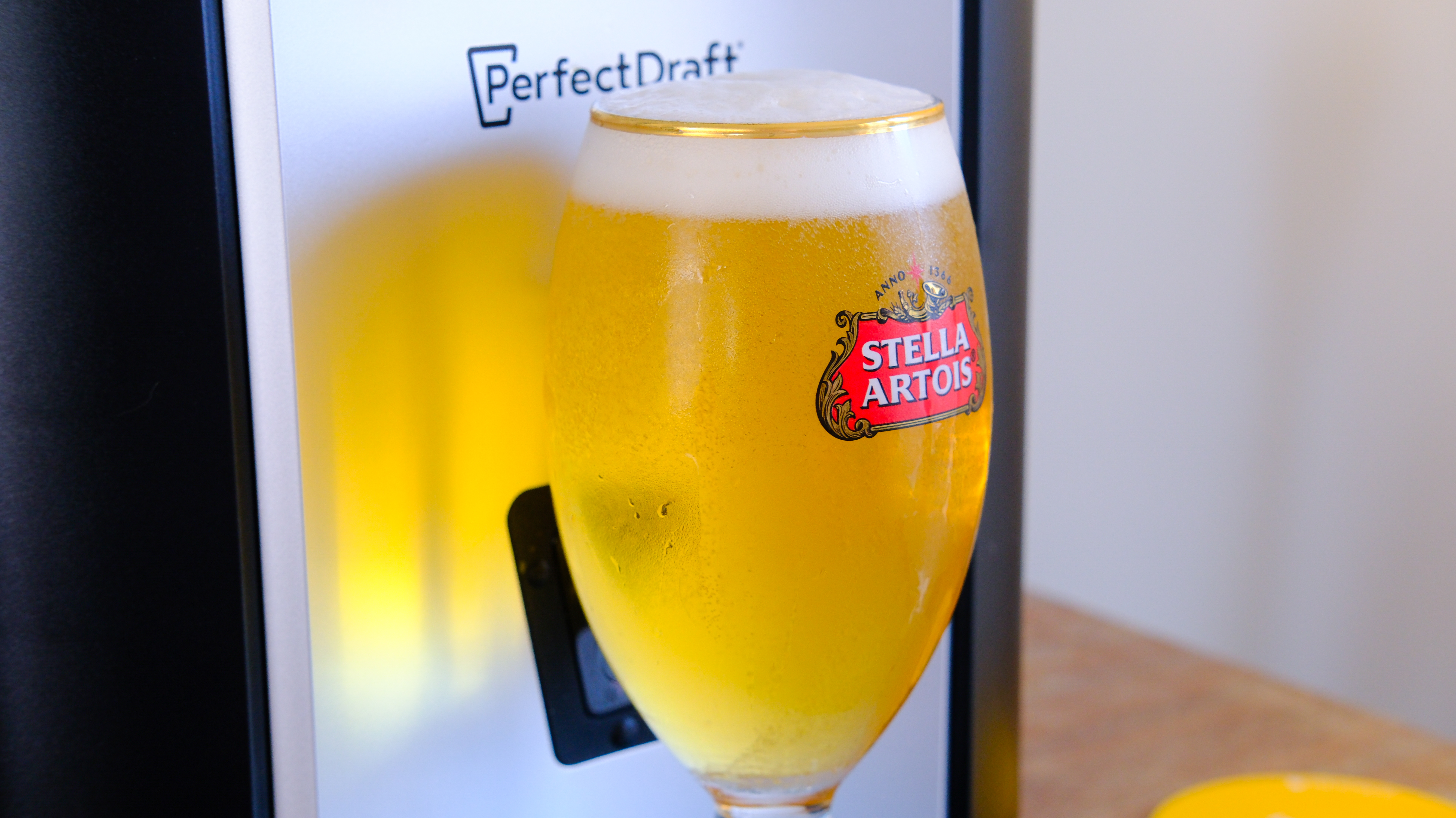 A pint of beer poured using the PerfectDraft Beer machine