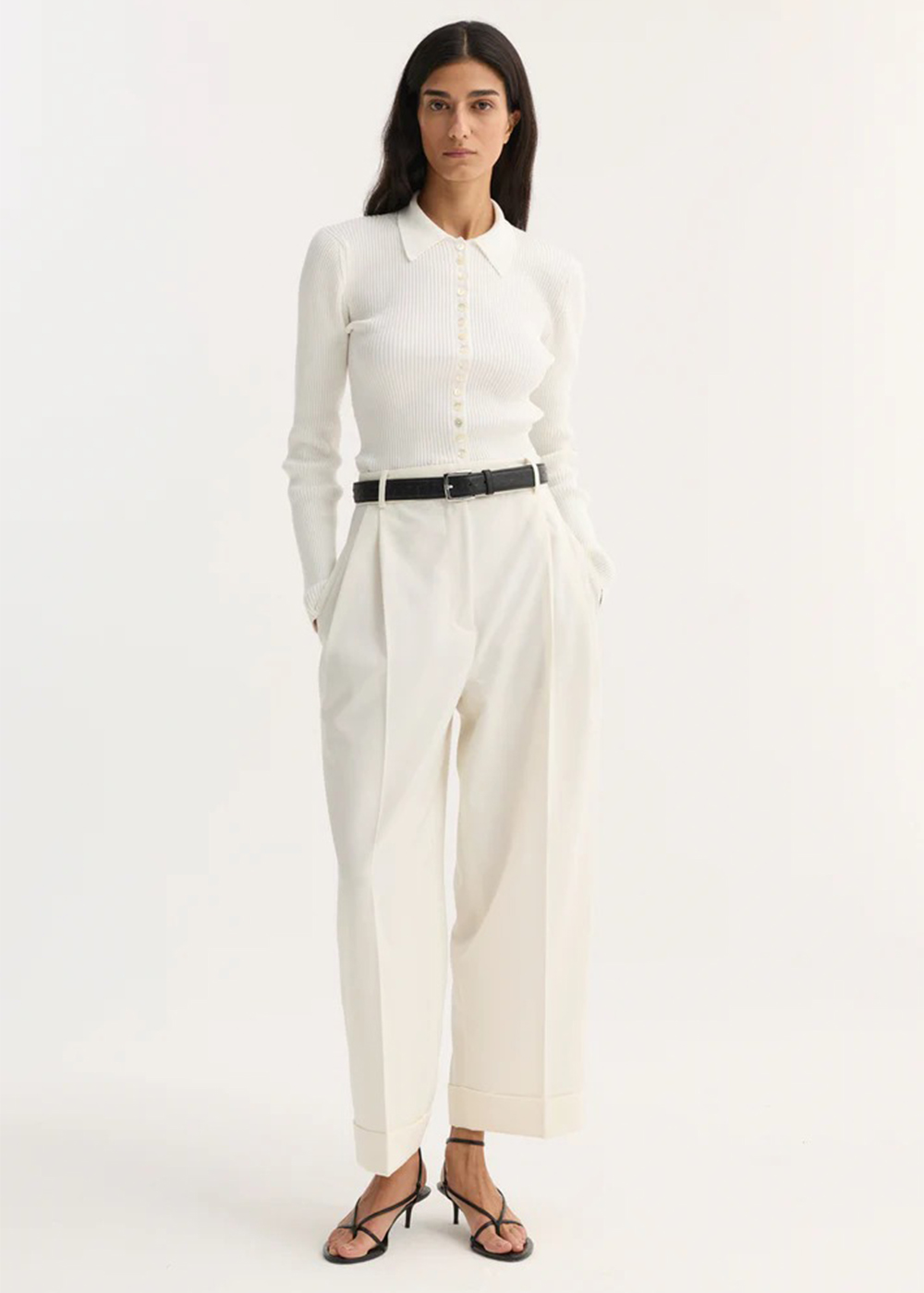 R&amp;oacute;he , High-Waist Turn-Up Trousers
