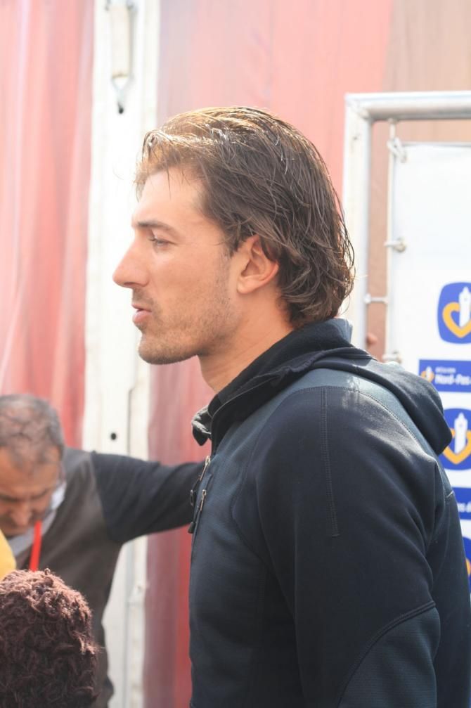 Fabian Cancellara (Trek Factory) talks to French television