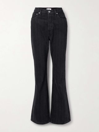 The Riding Jean Striped High-Rise Flared Jeans