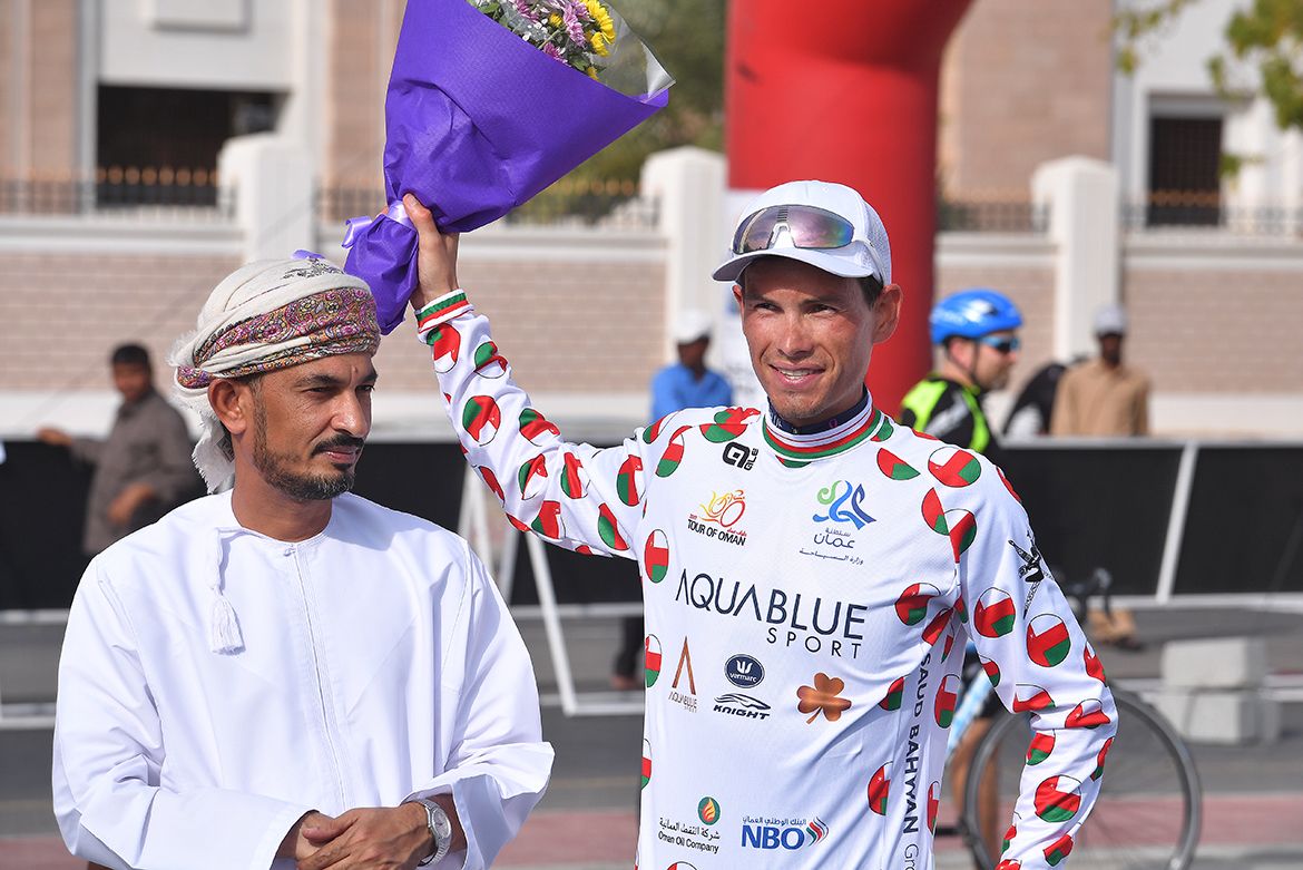 Stefan Denifl wears the jersey of most aggressive rider