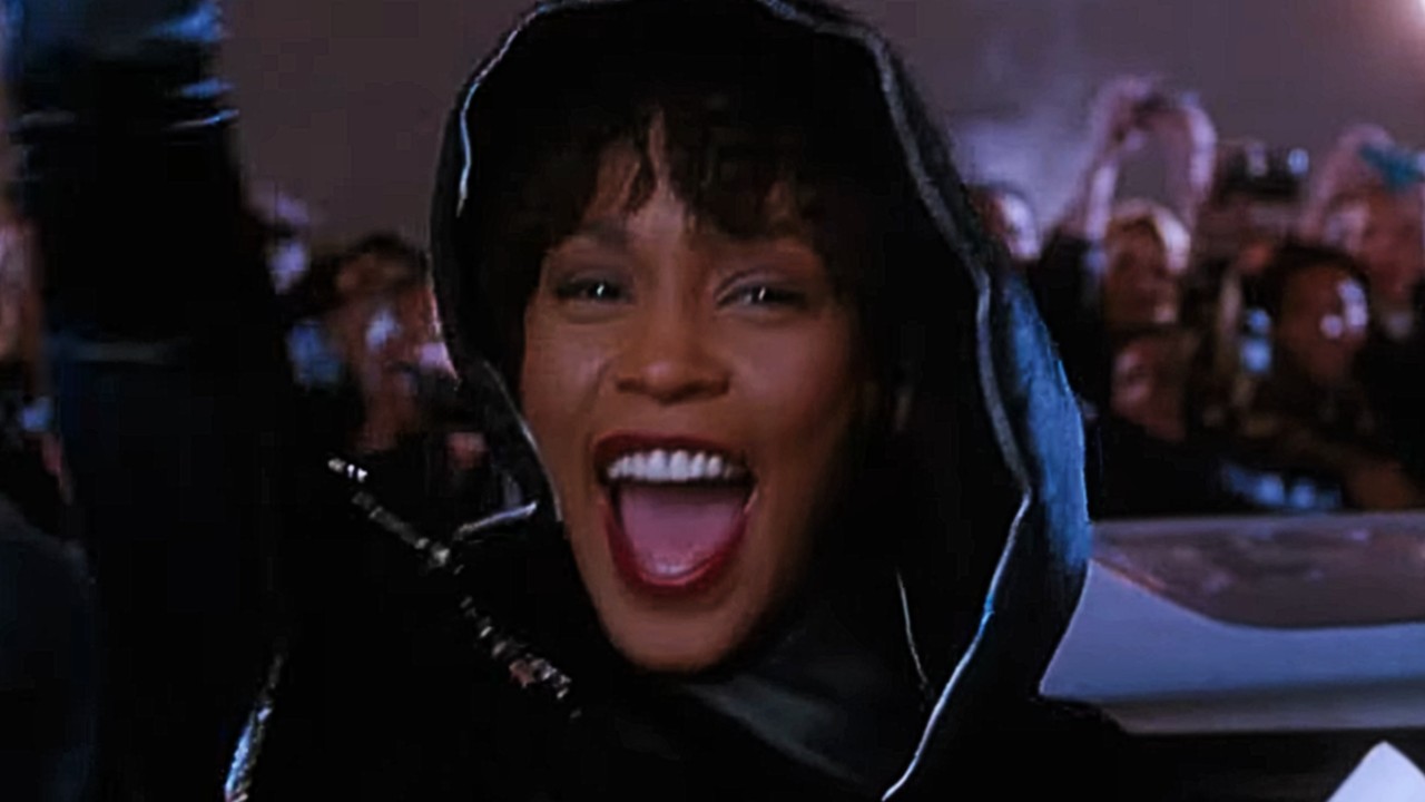 Rachel Marron (Whitney Houston) surprised in The Bodyguard