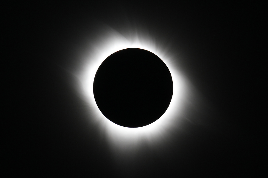 This view of the sun’s extremely hot outer atmosphere, called the corona, was captured by Edwin Aguirre and Imelda Joson from the South Pacific during the total solar eclipse on July 11, 2010.