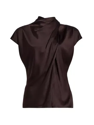 Leilany Silk-Blend Wrap Top