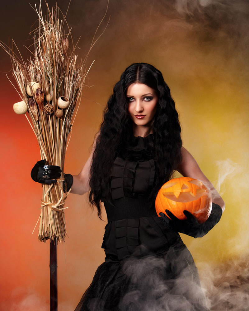 Witch with broomstick