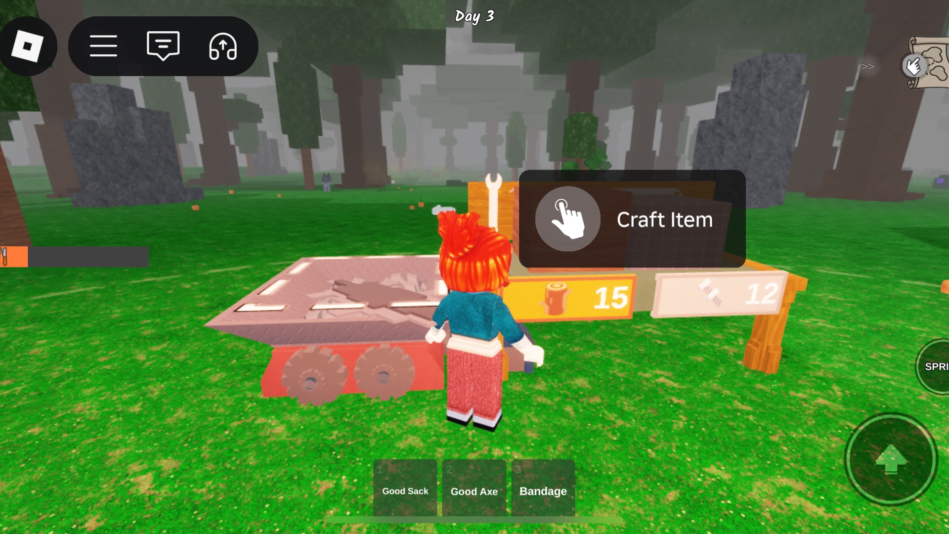 The crafting bench in 99 Nights in the Forest