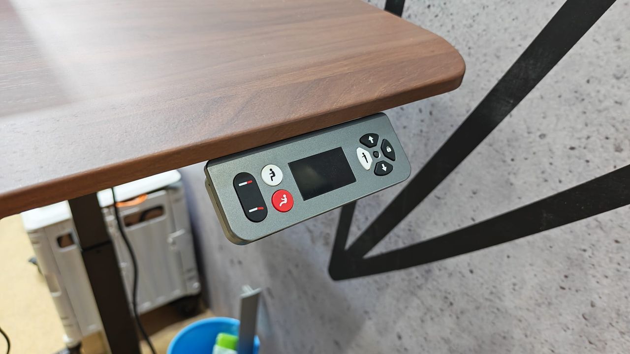 The control panel on MarsRhino's tilting desk