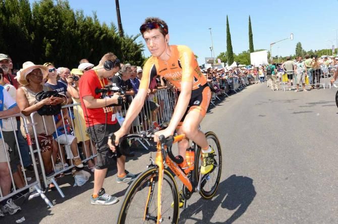 Romain Sicard (Euskatel-Euskadi) rides to sign on.