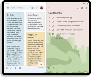 Google Keep Android apps optimized for tablets and foldable devices