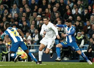Cristiano Ronaldo in action against Espanyol for Real Madrid in 2016.