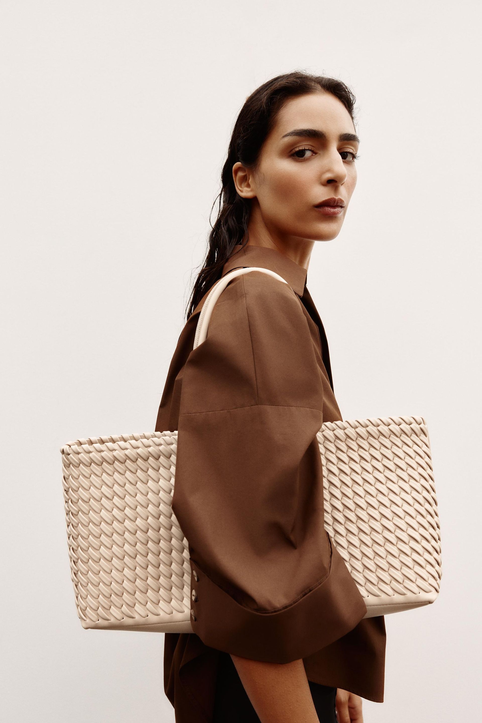 Braided Elongated Tote Bag