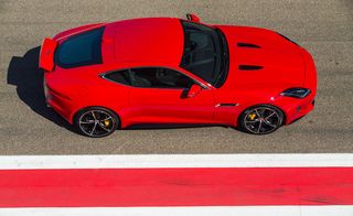 Red color Jaguar car