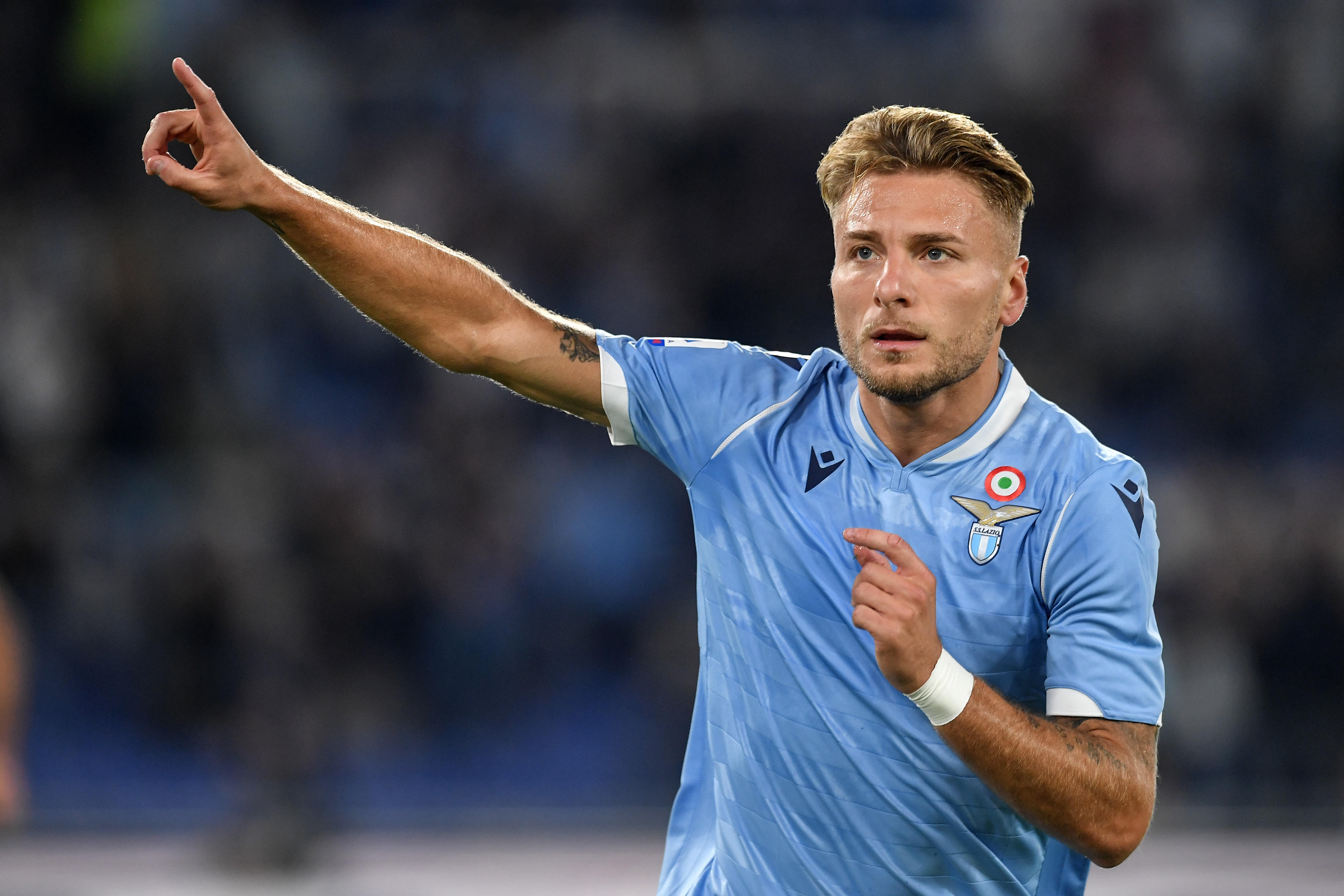 Ciro Immobile celebrates after scoring for Lazio against Parma, September 2019