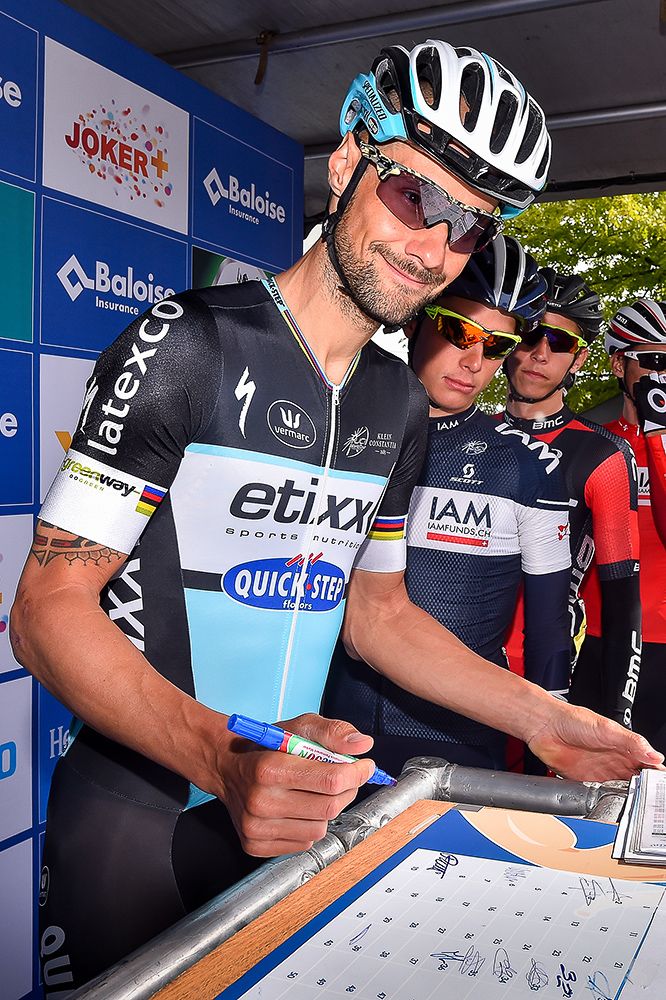 Tom Boonen at the pre-stage sign in.