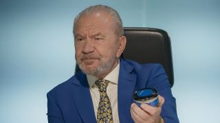 Lord Sugar in the boardroom sizing up the candidates in The Apprentice 2024