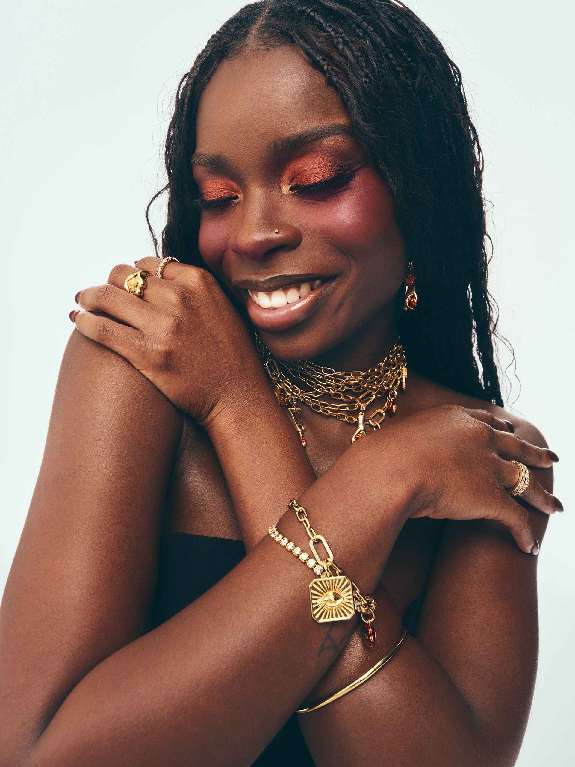 Olandria Carthen in the Pat-McGrath x Pandora campaign.