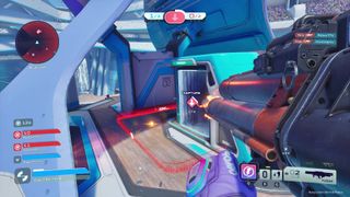 Using a rocket launcher in Splitgate 2