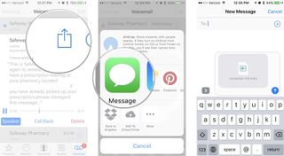 Sharing a voicemail message on iPhone