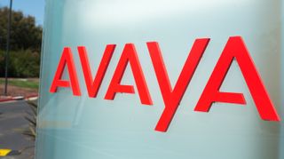 Avaya logo: Signage with logo at the Silicon Valley headquarters of communications hardware company Avaya