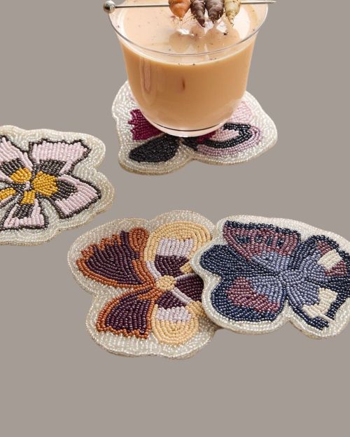 Lulie Wallace Beaded Coaster Set