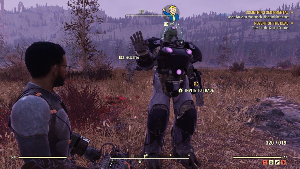 Phil Spencer waving in power armor