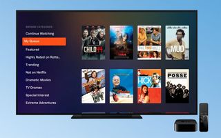 The Tubi app's movies view on an Apple TV